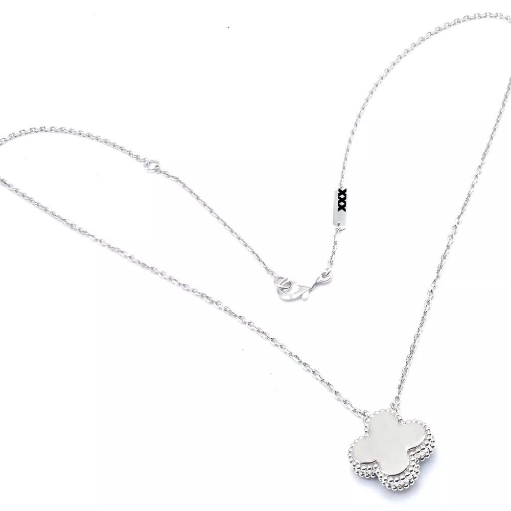 Van Cleef &Arpels Celadon Sèvres Porcelain Diamond 18k Vintage Alhambra Necklace - Picture 10 of 13